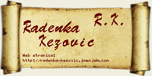 Radenka Kezović vizit kartica